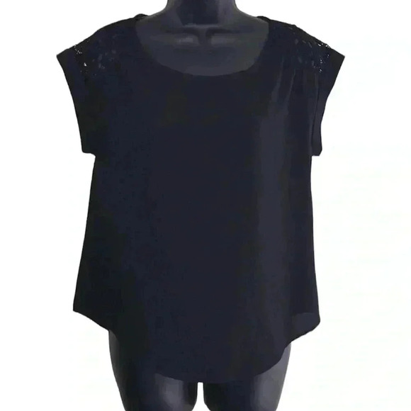 Paper Crane Black Blouse Size S—C1 - Picture 1 of 6